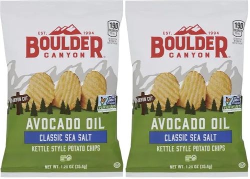 Vista 18 de Boulder Canyon Papas fritas - Hickory BBQ (1.5 oz/Caja de 55)