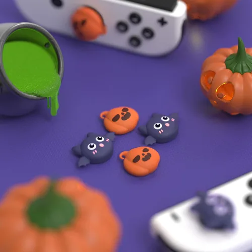 Vista 3 de PlayVital Tapas de palanca de mando para Nintendo Switch, tapas de pulgar para Switch Lite, cubierta analógica para Switch OLED Joycon - Tapas