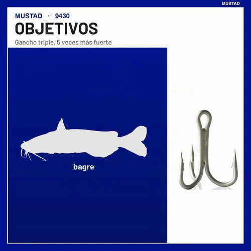 Vista 2 de Mustad Gancho fuerte 5X Treble (paquete de 25)