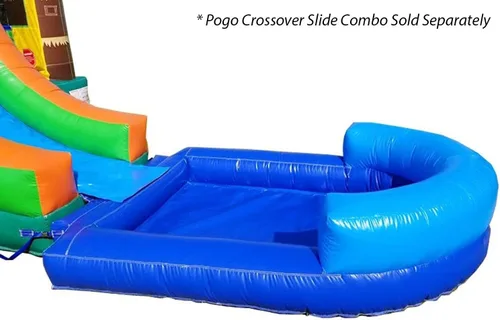 Vista 5 de Pogo Bounce House Accesorio de piscina azul húmedo o seco para unidades combinadas cruzadas 8 pies x 6 pies Solo compatible con inflables Pogo