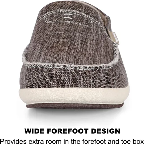 Vista 4 de Zapatos sin cordones para hombre, mocasines de lona para fascitis plantar con soporte para el arco, zapatos ortopédicos casuales antideslizantes
