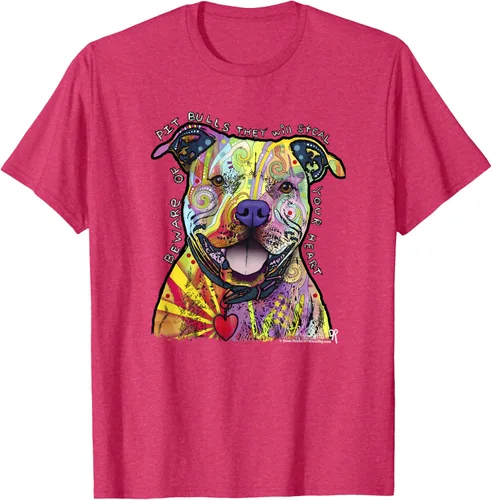Vista 28 de Beware Of Pit Bulls, Dean Russo Pitbull Original - Camiseta para amantes de los perros, Negro