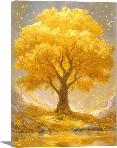 Vista 23 de VOCBAN Abstract Tree Landscape Painting On Canvas Poster Wall Artworks Pictures Living Room and Bedroom Picture Prints for Walls(blue blue 109