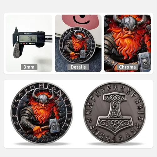 Vista 4 de AtSKnSK Moneda vikinga (guerrero de barba roja)