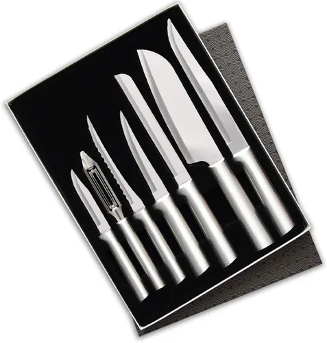 Vista 11 de Rada Cutlery - Conjunto de 7 cuchillos, caja de regalo, fabricado en EE. UU., Agarradera negra Juego de cuchillos de 7 piezas, hoja de acero
