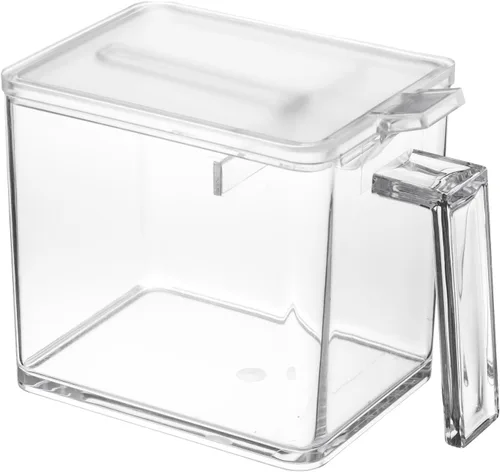 Vista 6 de YAMAZAKI Home Tower - Contenedor de almacenamiento de especias, pequeño, acero + plástico, 1.5 tazas, 11.8 fl oz