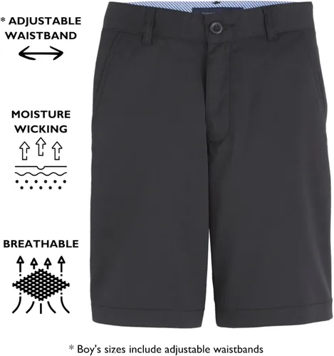 Vista 3 de Tommy Hilfiger Pantalones cortos de golf para niños, transpirables, ropa de uniforme escolar para niños