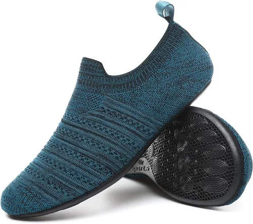 Vista 15 de QZKDM - Pantuflas ligeras antideslizantes para casa, para ponerse sin ayuda, para caminar descalzo, para ejercicio en casa y yoga, para hombres