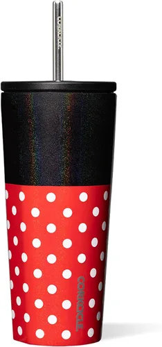 Vista 13 de Corkcicle Disney Princess Vaso Frío - Mantiene las Bebidas Frías durante 12 Horas - Acero Inoxidable con Triple Aislamiento - Popote y Tapa de Rosca