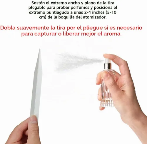 Vista 3 de 100 tiras probadoras de perfume, tiras de prueba de fragancias blancas, tiras de prueba desechables de colonia de papel, tarjetas de prueba de aroma