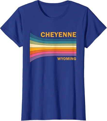 Vista 8 de Retro Vintage 70s Cheyenne Wyoming camiseta