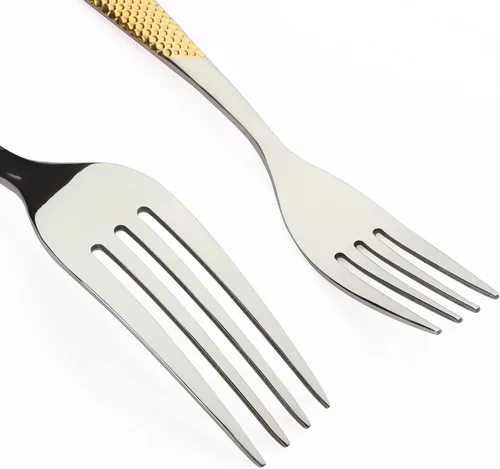 Vista 3 de Juego de cubiertos dorados de acero inoxidable de 60 piezas, juego de cubiertos de cocina, juego de utensilos de mesa para la cocina, incluye