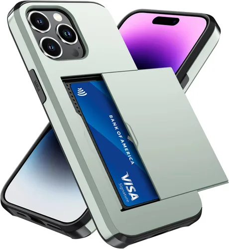 Vista 104 de Qinmay Funda compatible con iPhone 7 Plus/8 Plus con tarjetero, doble capa a prueba de golpes, funda protectora resistente con ranura oculta Negro