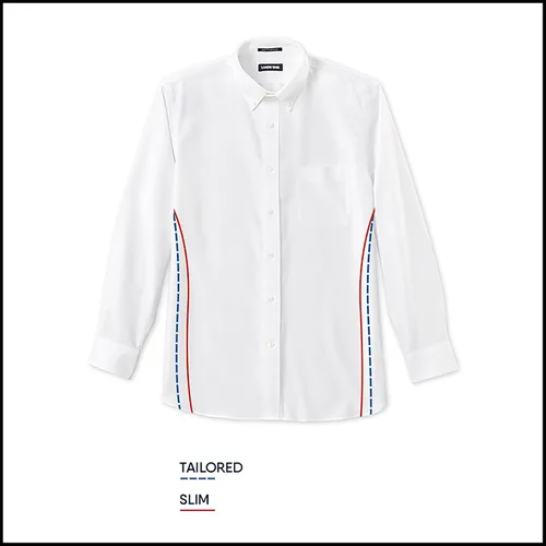 Vista 5 de Lands' End Camisa de vestir con cuello abotonado Supima sin planchado, ajuste tradicional, para hombre