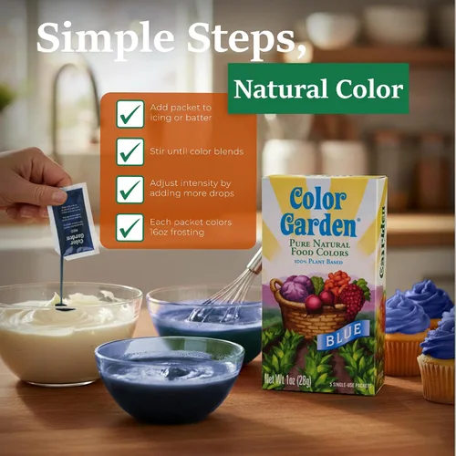 Vista 5 de Color Garden Colorante alimentario natural puro, azul, 5 unidades de 1 onza Colorante alimenticio líquido a base de plantas, vegano, no tóxico