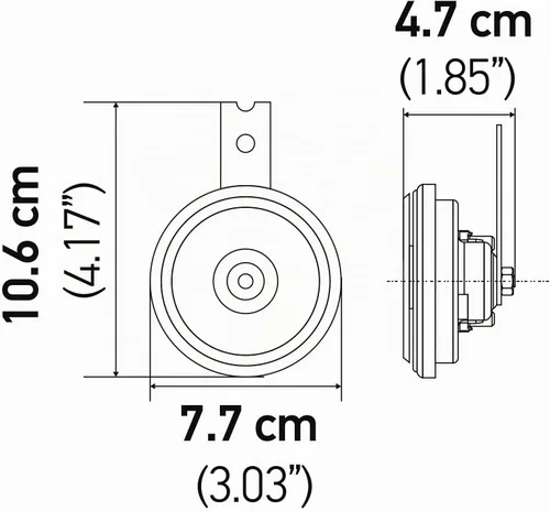 Vista 4 de HELLA 011225891 Kit de bocina de disco BX negro 3.031 in 12V (Honda)