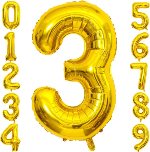 Vista 24 de Globo dorado grande de 40 pulgadas con letras del alfabeto de Mylar de aluminio de helio, globos de número grande para cumpleaños, aniversario