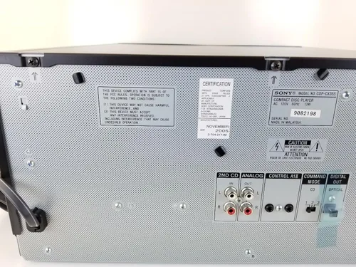 Vista 6 de Sony CDP-CX355 Mega Storage Compact Disc 300 CD Changer Player