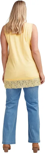 Vista 4 de ellos Camiseta sin mangas tipo túnica con dobladillo de encaje para mujer