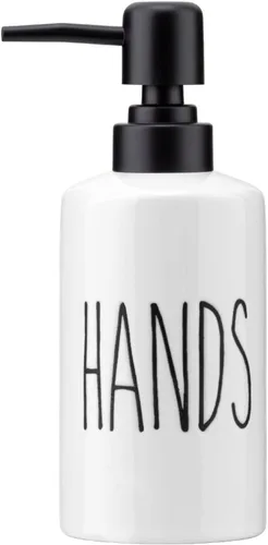 Vista 12 de Dispensador de jabón FE, dispensador de jabón líquido de cerámica de 300 ml/10 oz, dispensador de jabón recargable para cocina, baño y lavadero Negro