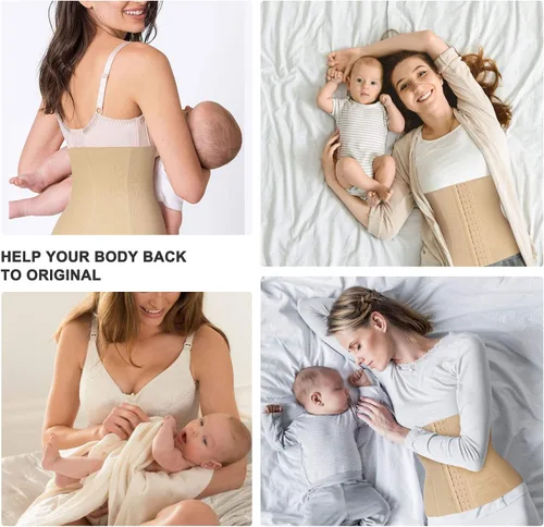 Vista 5 de REYEOGO Shapewear Cinchers cintura entrenador para mujeres control de barriga postparto recuperación cinturón sin costuras cuerpo Shaper corsés faja