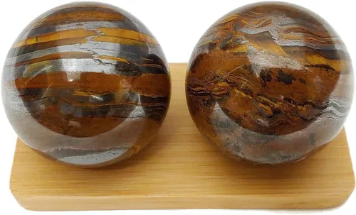 Vista 3 de Top Chi Tiger Iron Baoding Bolas para terapia de manos, ejercicio y alivio del estrés (mediano de 1.6 pulgadas)