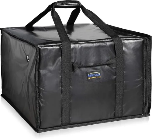 Vista 15 de New Star Foodservice 51100 Bolsa de entrega de pizza aislada, 18 x 18 x 5 pulgadas, color negro