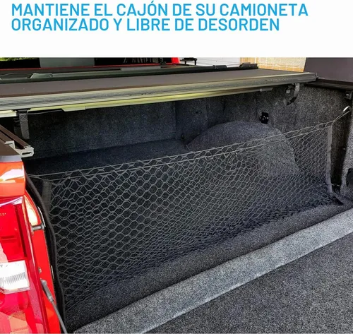 Vista 5 de MICTUNING Red de carga para caja de camión, 49 "x15.2" con 4 mosquetones