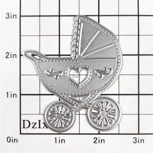 Vista 2 de DzIxY Lindos troqueles de corte de metal para carruaje de bebé, para hacer tarjetas, troquelados, juegos de troqueles, álbum, plantillas