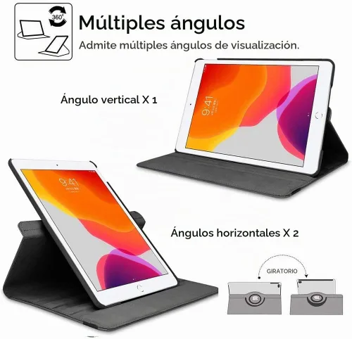 Vista 3 de Funda para iPad de 9.7 pulgadas 2018 2017/iPad Air 2 – Funda protectora con soporte giratorio de 360 grados, funda protectora inteligente