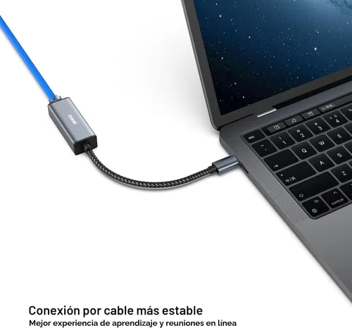 Vista 3 de BENFEI Adaptador USB-C a Ethernet, Adaptador de Red LAN Gigabit Ethernet de USB Tipo-C (Thunderbolt 3/4) a RJ45 Compatible con iPhone 15 Pro/Max