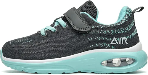 Vista 4 de SURRAY Zapatos deportivos para correr y caminar para niños y niñas, transpirables, antideslizantes, para gimnasio, deportes, a la moda