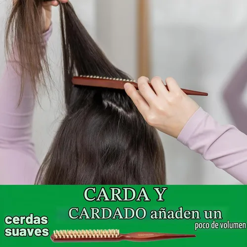 Vista 2 de GranNaturals Cepillo de cerdas de jabalí suave para cabello de espalda resbaladiza, peinado, control de bordes, suavizar los pelos de bebé