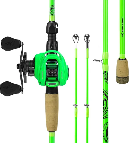 Vista 15 de KastKing Zephyr Dual-Tip Baitcaster & Spinning Fishing Rod and Reel Combo Negro