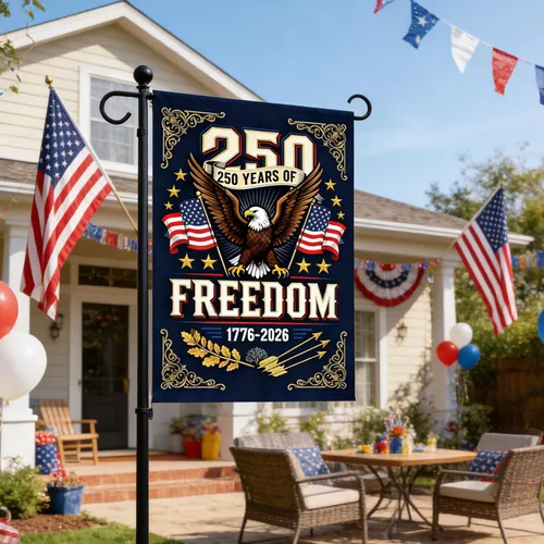Vista 7 de Bandera de Estados Unidos del 250 aniversario, bandera de Estados Unidos para celebración del 250 aniversario, decoraciones del 4 de julio, banderas