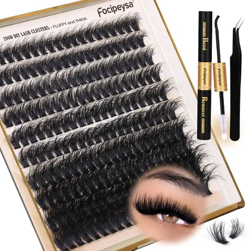Vista 16 de Racimos de Pestañas de Volumen Completo DIY Extensión de Pestañas 10-18MIX Racimos de Pestañas Curvadas en D 200D Pestañas Individuales Onduladas