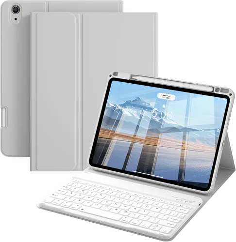 Vista 24 de kenke Funda para iPad de 9ª/8ª/7ª generación con teclado de 10.2 pulgadas Gris