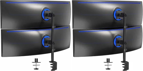 Vista 14 de Montaje vertical para escritorio de computadora VIVO, para 2 pantallas de hasta 27" (STAND-V002R)