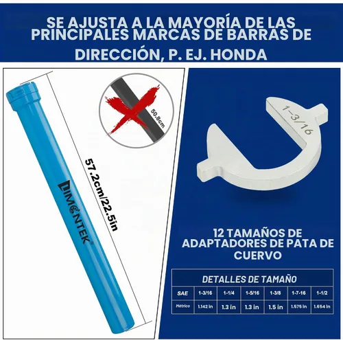 Vista 6 de Herramienta de extracción de barra de acoplamiento interior, juego de herramientas maestras de barra de acoplamiento interior con 12 adaptadores