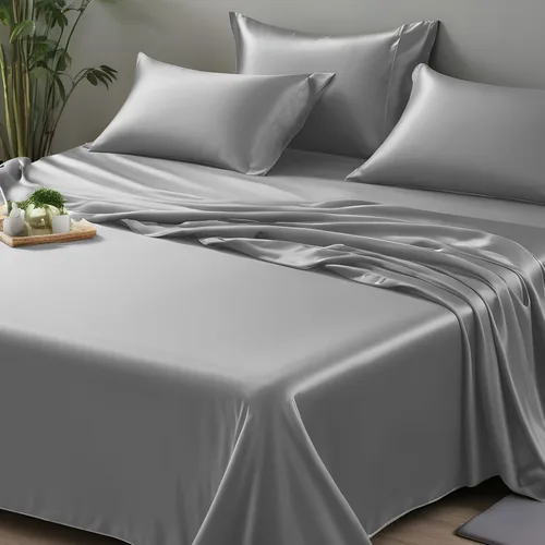 Vista 26 de LINENWALAS Sábana plana Full solamente - Sábana de cama de rayón derivado de seda de bambú, sábana premium transpirable refrescante, sábana superior