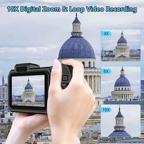 Vista 4 de Cámara subacuática UHD 8K, 70MP 33FT WiFi Cámara digital impermeable con tarjeta de 64 GB, enfoque automático, impermeable, doble pantalla, selfie
