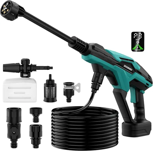 Vista 9 de Lavadora a presión inalámbrica para batería Dewalt 20V, lavadora de energía portátil de mano de 800 PSI con motor sin escobillas, boquilla 6 en 1, 3