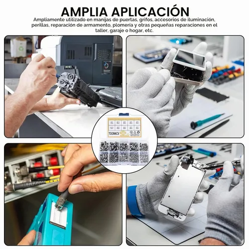 Vista 7 de 300 piezas de kit surtido de tornillos de acero inoxidable con cabeza hexagonal, tornillos de cabeza hexagonal Allen, juego de tornillos hexagonales