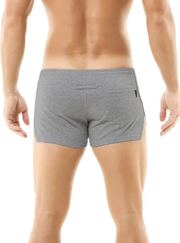 Vista 3 de SEAUR Pantalones cortos deportivos con abertura lateral para hombre, pantalones cortos de entrenamiento para culturismo, pantalones cortos