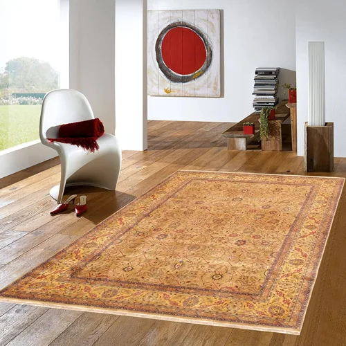 Vista 2 de Pasargad Home Baku Collection - Alfombra anudada a mano color camello/camello 100% lana, 7 pies 11 pulgadas x 10 pies 0 pulgadas