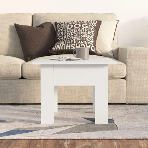 Vista 4 de Coffee Table White 21.7"x21.7"x16.5" Engineered Wood Mesas para Sala Living Room Tables Mesa De Centro para Sala Center Table for Living Room for