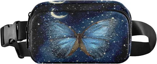 Vista 18 de Riñonera con patrón de lunares rojos y blancos para mujeres y hombres, cangurera pequeña, bolsa cruzada para exteriores, senderismo, correr, viajes