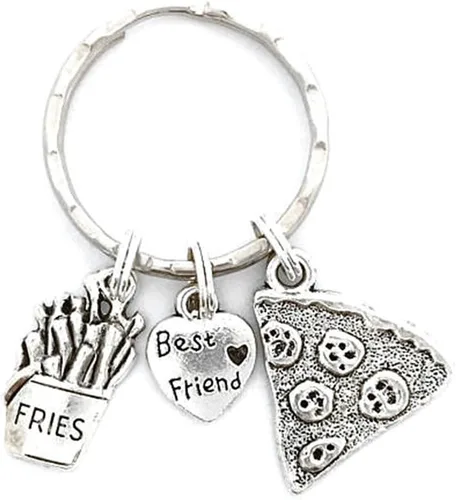 Vista 7 de ALIMITOPIA 60 dijes de letras de Best Friend en forma de corazón de durazno de doble cara para hacer pulseras, collares, joyas y hallazgos