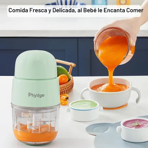 Vista 3 de Fabricante de Comida para Bebés, Licuadora Verde de Comida para Bebés, Fabricante de Puré de Comida para Bebés de 10 oz, Procesador de Alimentos