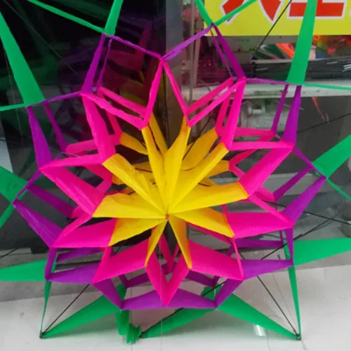 Vista 2 de SM SunniMix Cometa tridimensional 3D hermosa flor color cometa hecha a mano mosca para los muchachos